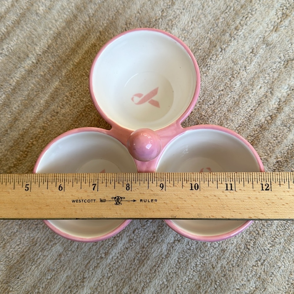 Pampered Chef Pink Bowl Trio Condiment 3 Bowl Server Help Whip Cancer #2069 - Picture 8 of 11